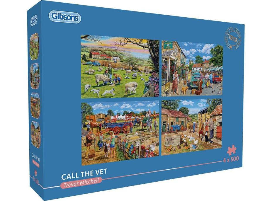 GIBSONS Puzzle Zavolejte veterináře 4x500 dílků