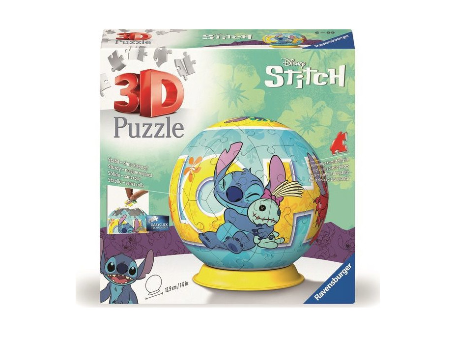 RAVENSBURGER 3D Puzzleball Disney: Stitch 72 dílků