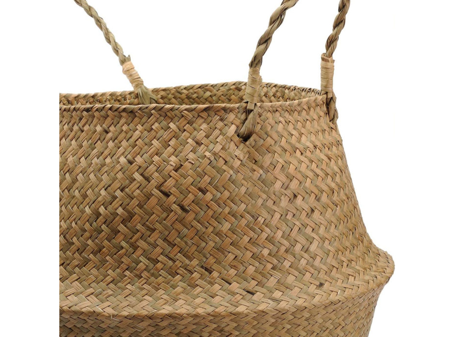 BOHO koš z mořské trávy - 25x28 cm - přírodní