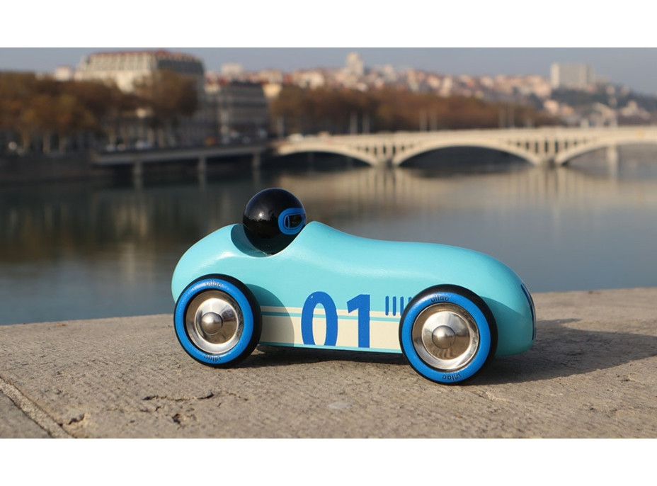 Vilac Dřevěné auto Old Sport Compet tyrkysové
