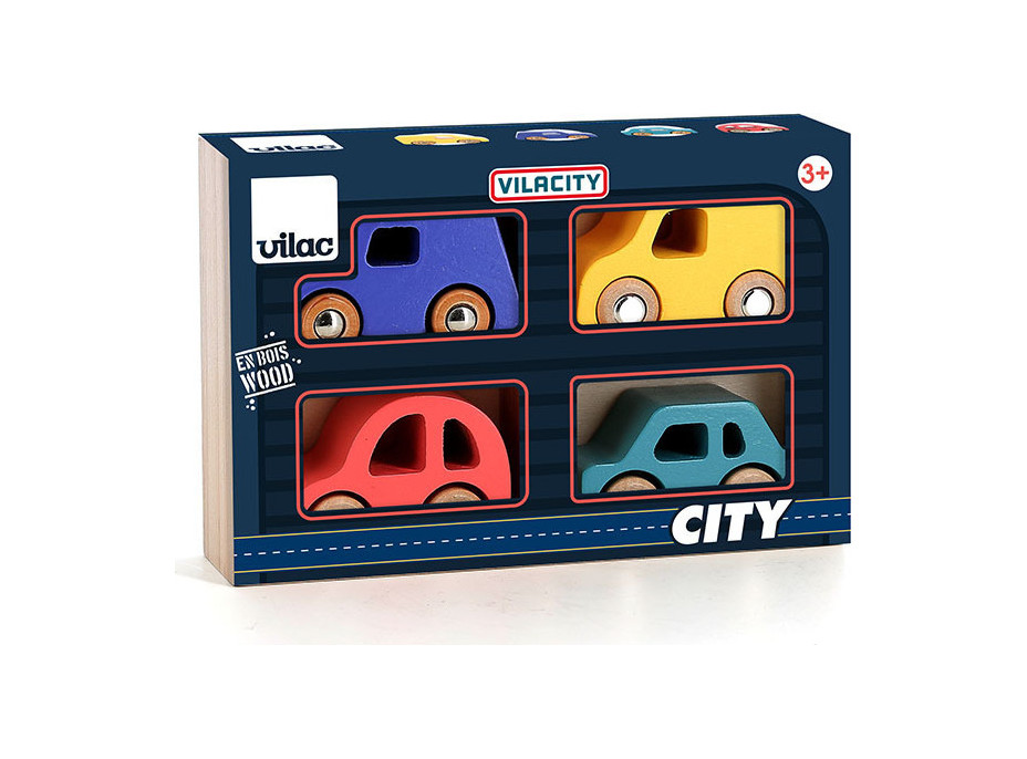 Vilac Sada 4 dřevěných autíček City Vilacity