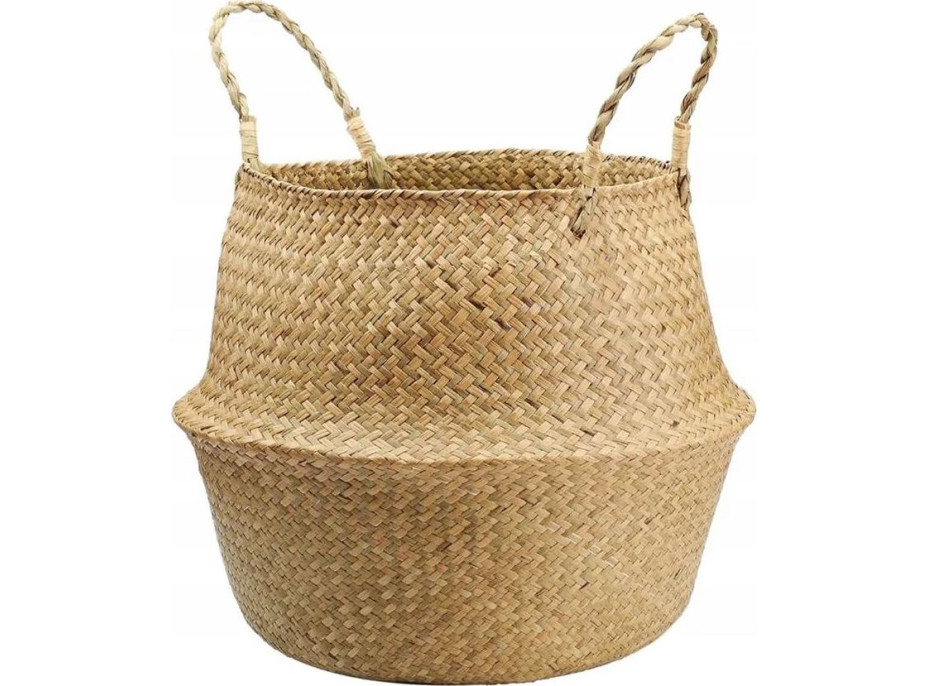 BOHO koš z mořské trávy - 25x28 cm - přírodní