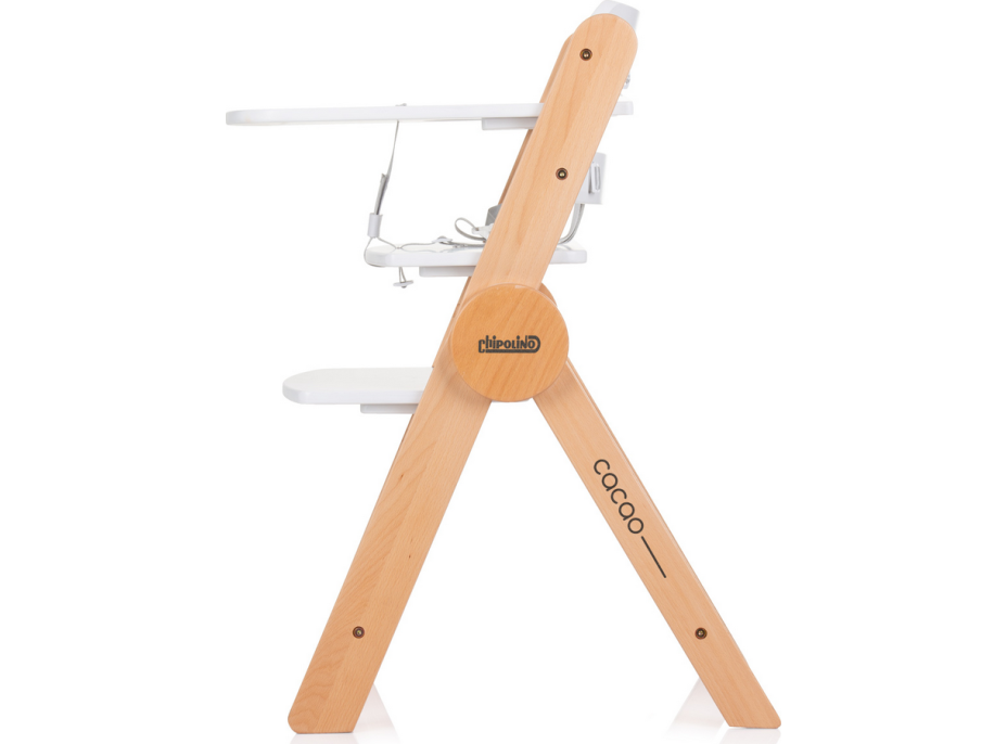 CHIPOLINO Dřevěná jídelní židlička Cacao 2v1 White Wood
