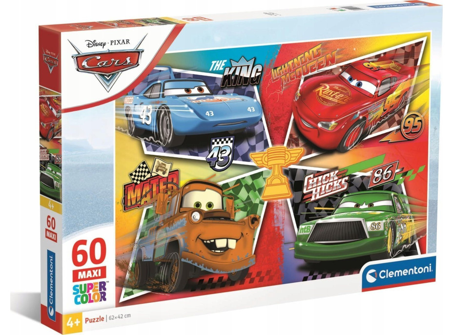 CLEMENTONI Puzzle Auta: Silná čtyřka MAXI 60 dílků