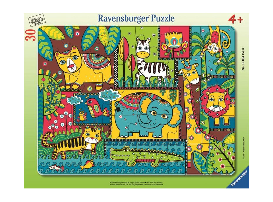 RAVENSBURGER Puzzle Zvířátka v džungli 30 dílků