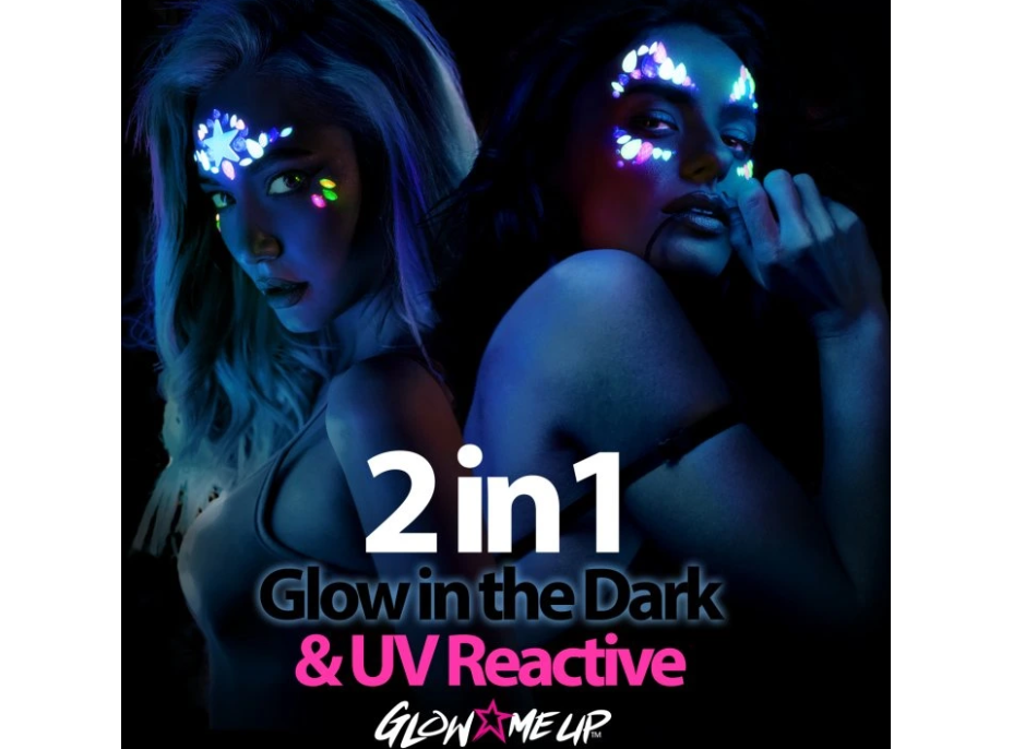 PAINTGLOW Samolepicí kamínky na obličej Kočičí oči - UV, svítící ve tmě
