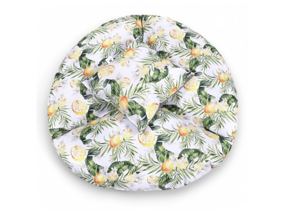 Voděodolný sedací MAXI polštář 100x15 cm do závěsného křesla - citrony/šedý