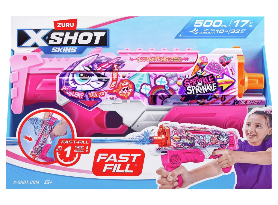 ZURU Vodní pistole X-Shot Skins Fast Fill růžová