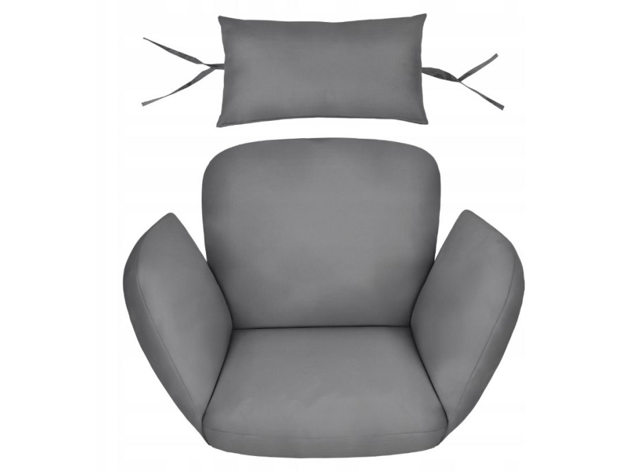 Závěsné houpací křeslo CLASSY - šedé + šedý polštář PRIMA
