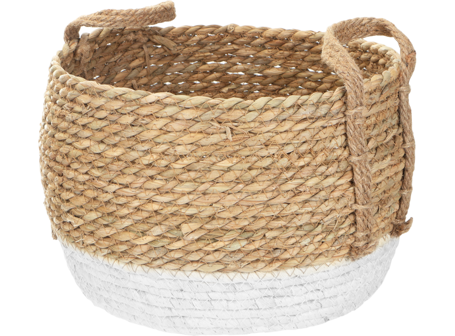 Sada BOHO košů z mořské trávy - 2 kusy - přírodní/bílá