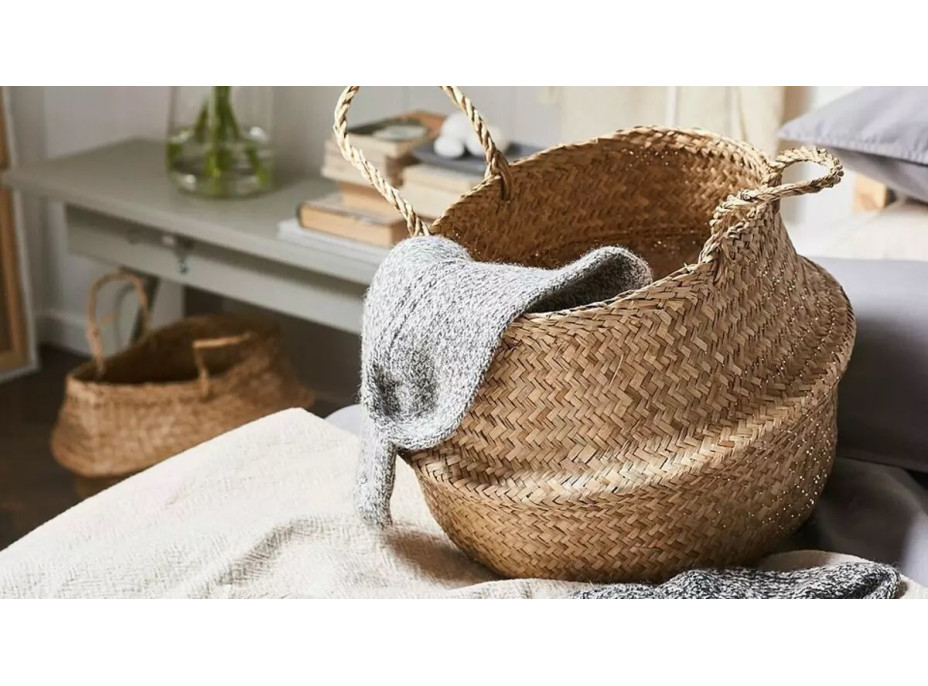 Sada BOHO košů z mořské trávy - 3 kusy - přírodní