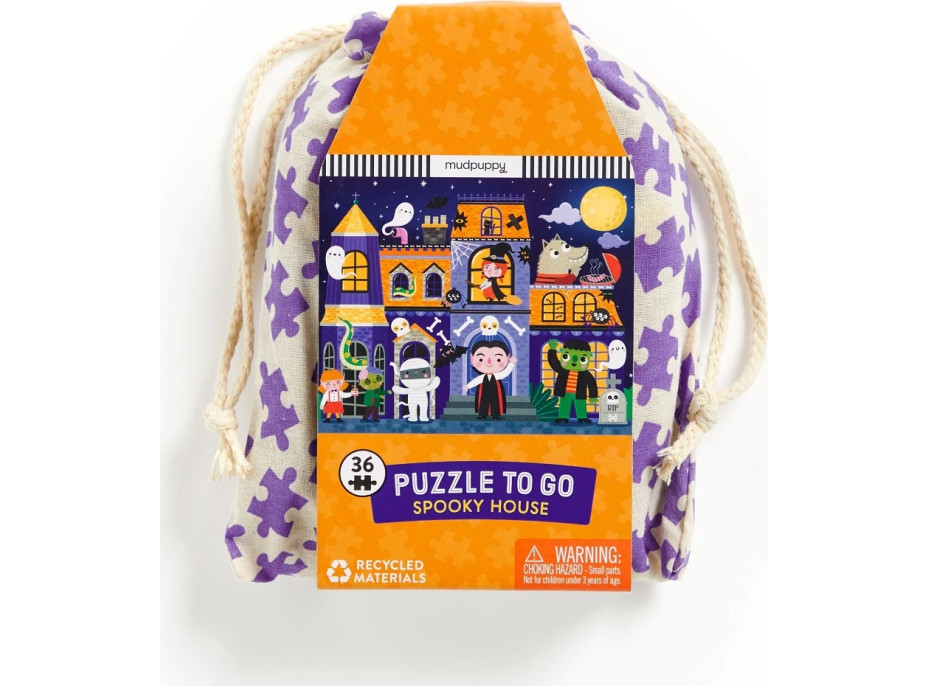 Mudpuppy Puzzle Strašidelný dům v látkovém pytlíku 36 dílků