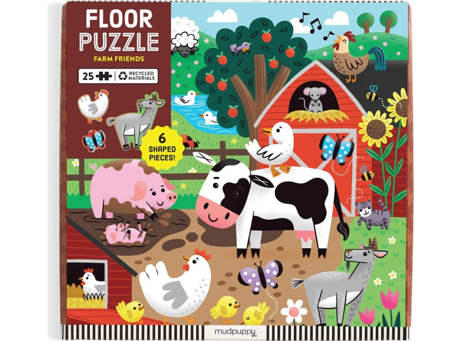 Mudpuppy Podlahové puzzle Kamarádi z farmy 25 dílků