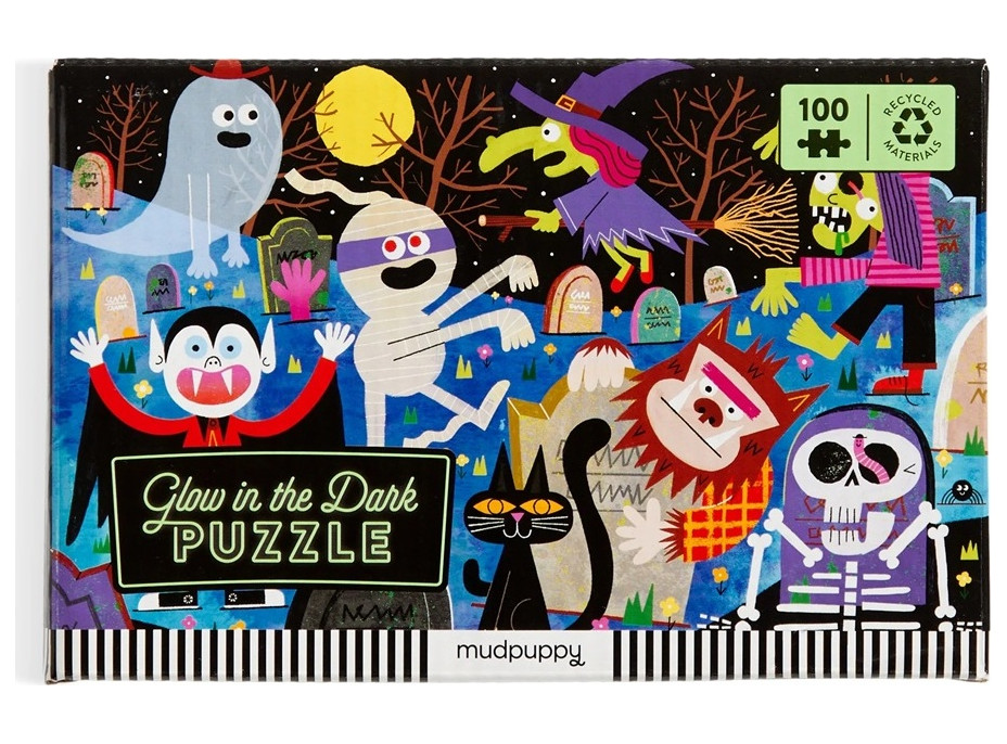 Mudpuppy Puzzle Strašidelný hrad – svítí ve tmě 100 dílků