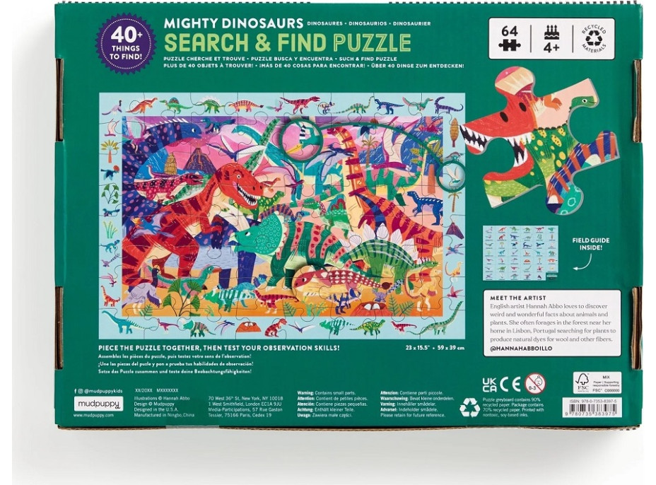 Mudpuppy Puzzle Majestátní dinosauři 64 dílků