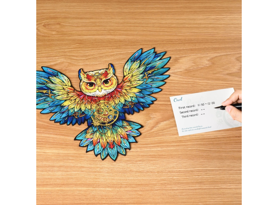 RoboTime Dřevěné puzzle Sova