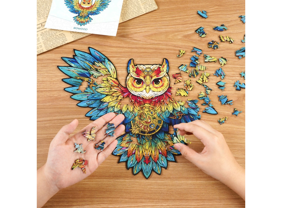 RoboTime Dřevěné puzzle Sova