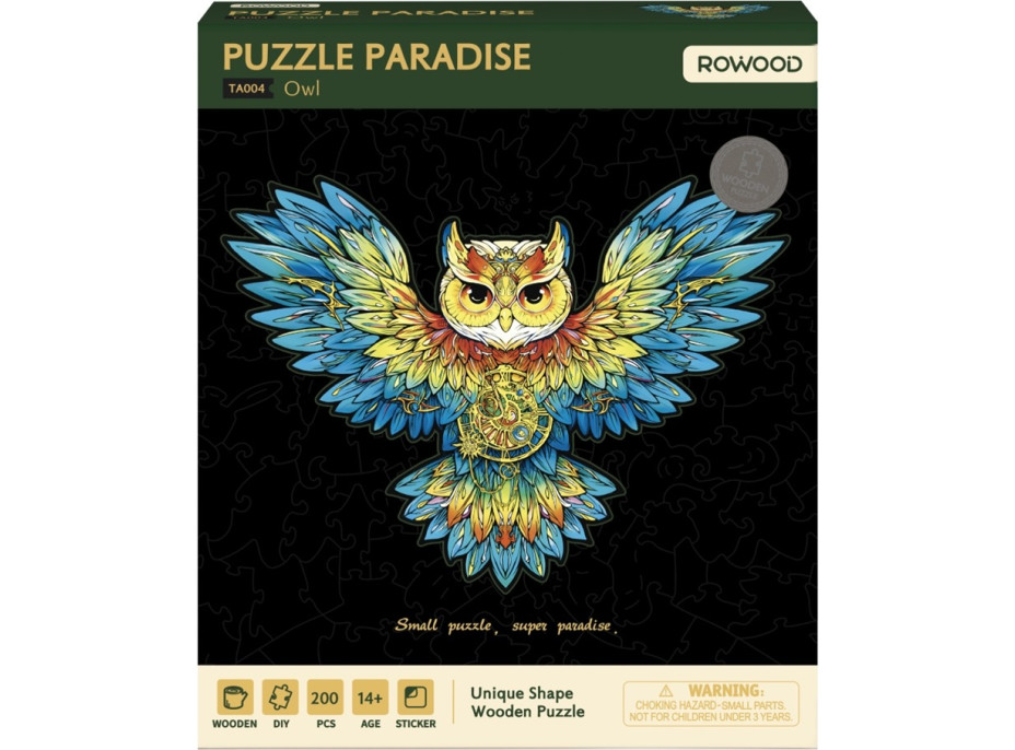 RoboTime Dřevěné puzzle Sova