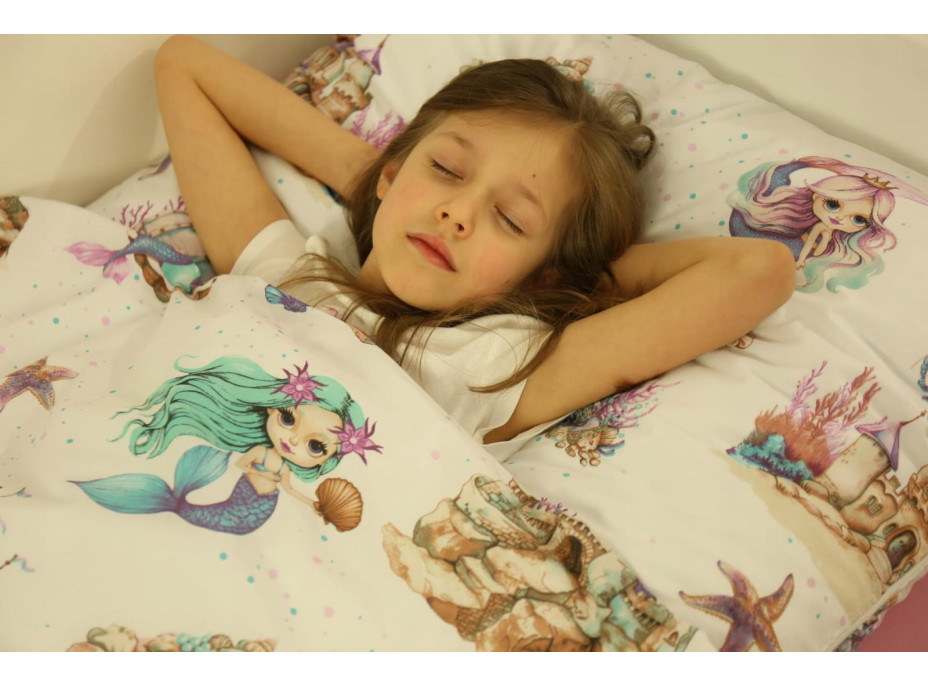 Dětské bavlněné povlečení 140x200 cm BABYMAM PREMIUM - Malé mořské víly