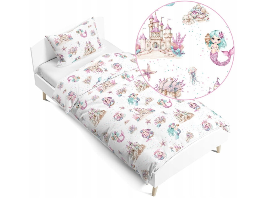 Dětské bavlněné povlečení 140x200 cm BABYMAM PREMIUM - Malé mořské víly