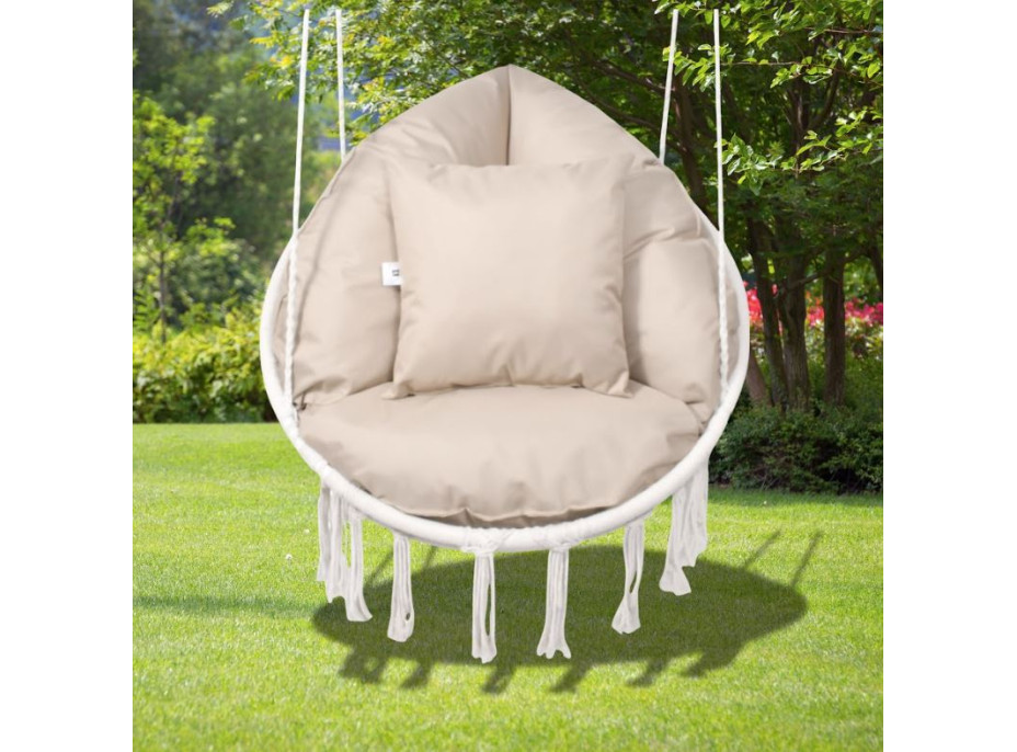 Voděodolný sedací MAXI polštář 100x15 cm do závěsného křesla - cappuccino