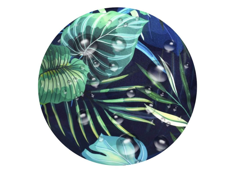 Voděodolný sedací MAXI polštář 100x15 cm do závěsného křesla - monstera/tmavě modrý