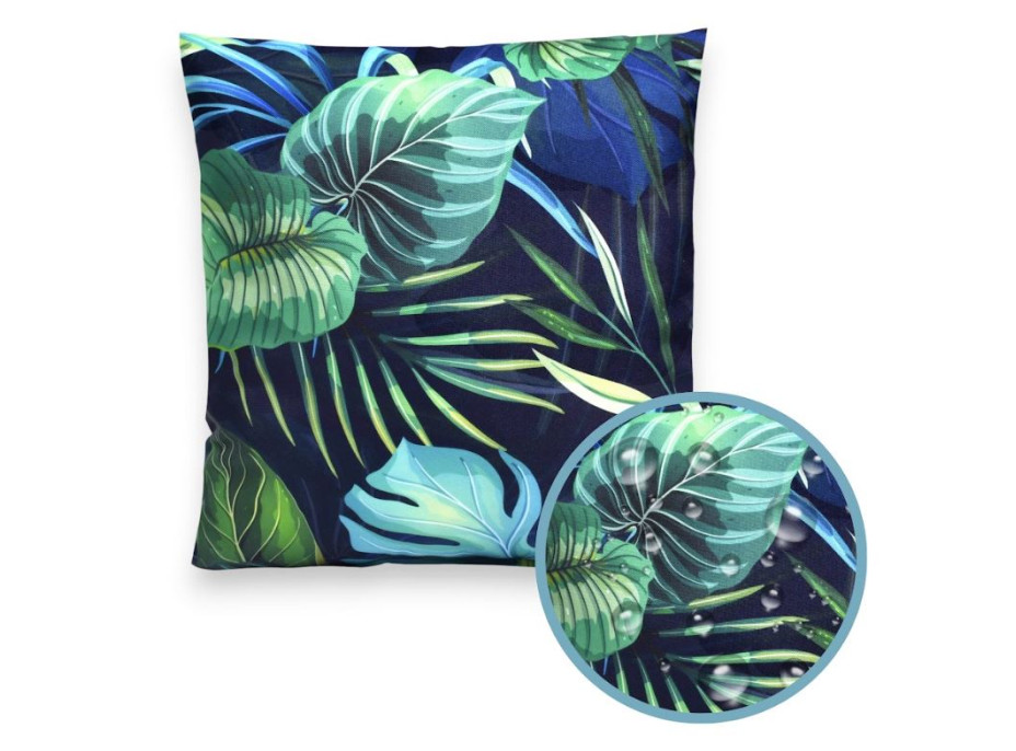 Voděodolný sedací MAXI polštář 100x15 cm do závěsného křesla - monstera/tmavě modrý