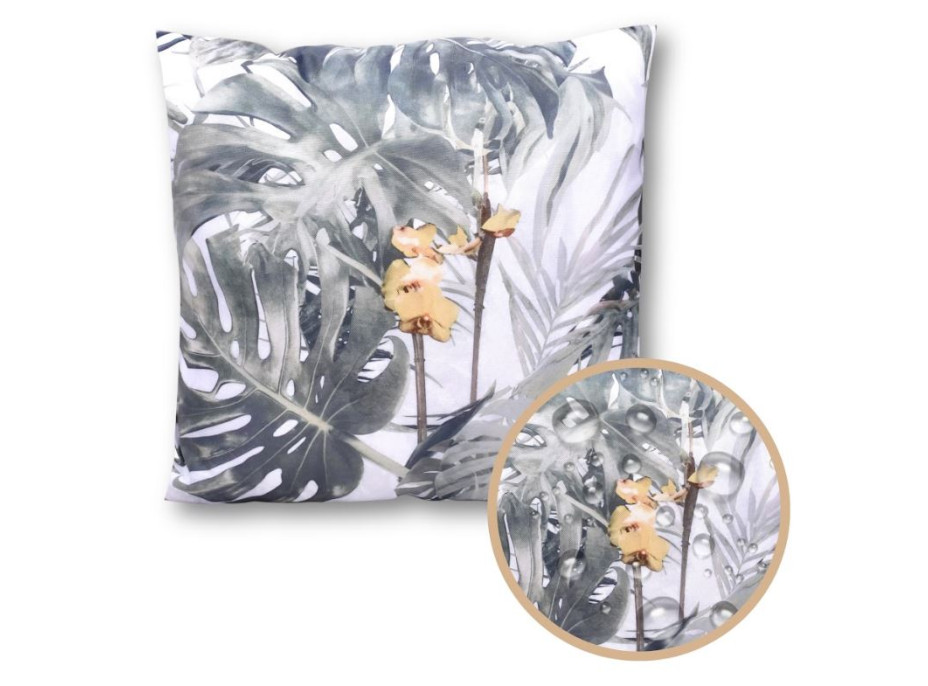 Voděodolný sedací MAXI polštář 100x15 cm do závěsného křesla - orchideje/šedý