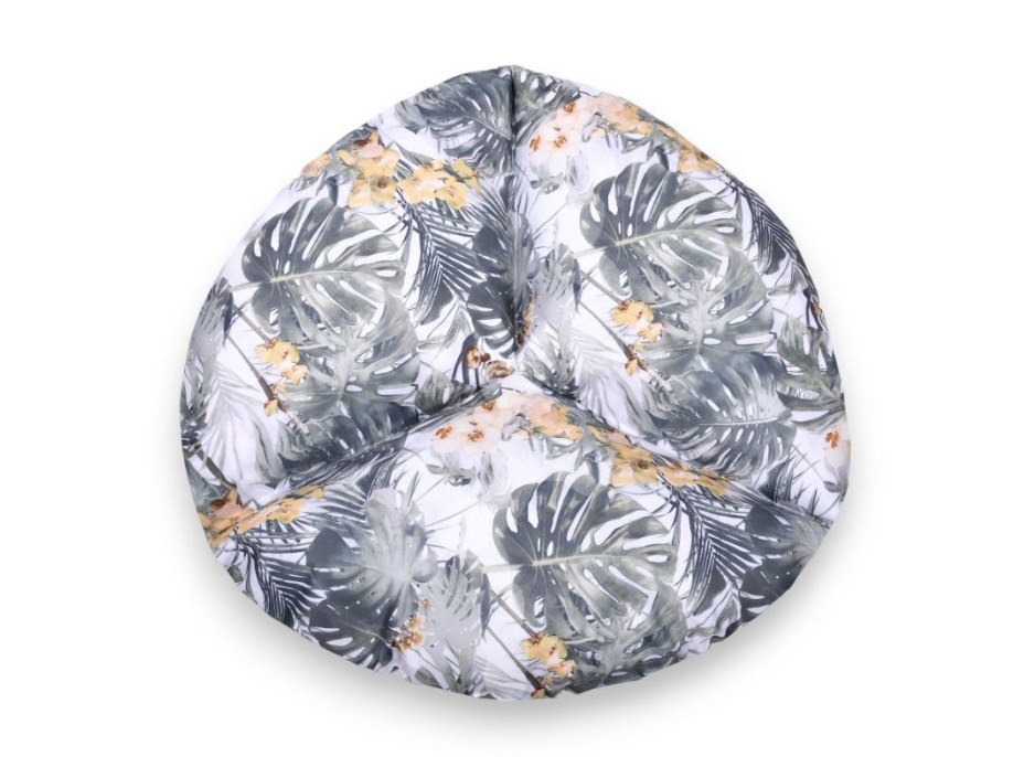 Voděodolný sedací MAXI polštář 100x15 cm do závěsného křesla - orchideje/šedý
