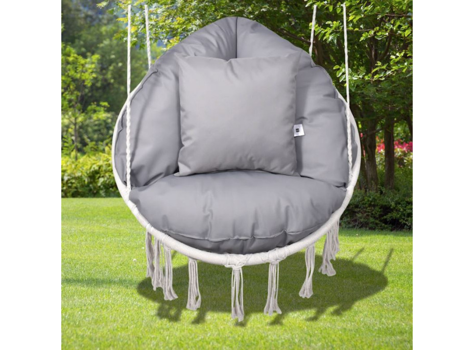 Voděodolný sedací MAXI polštář 100x15 cm do závěsného křesla - šedý
