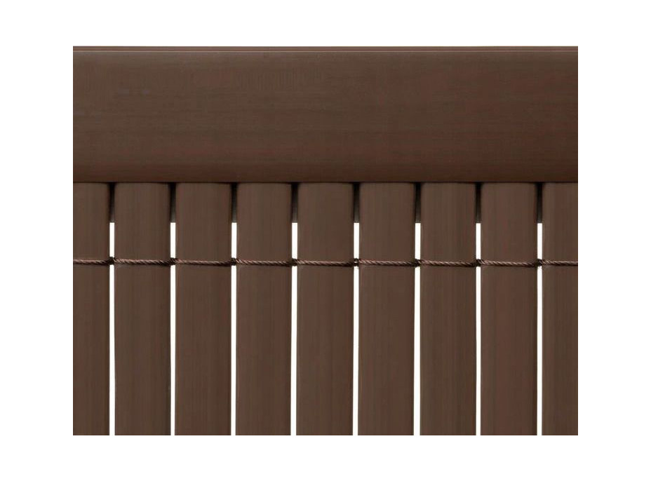 Ukončovací lišta na clonu na plot - imitace bambusu - 10x 100 cm - hnědá