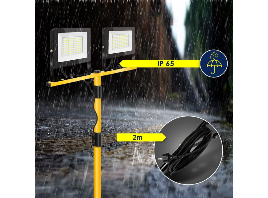 Halogenová LED stavební svítilna na stojanu 2x30W RSL001-30N