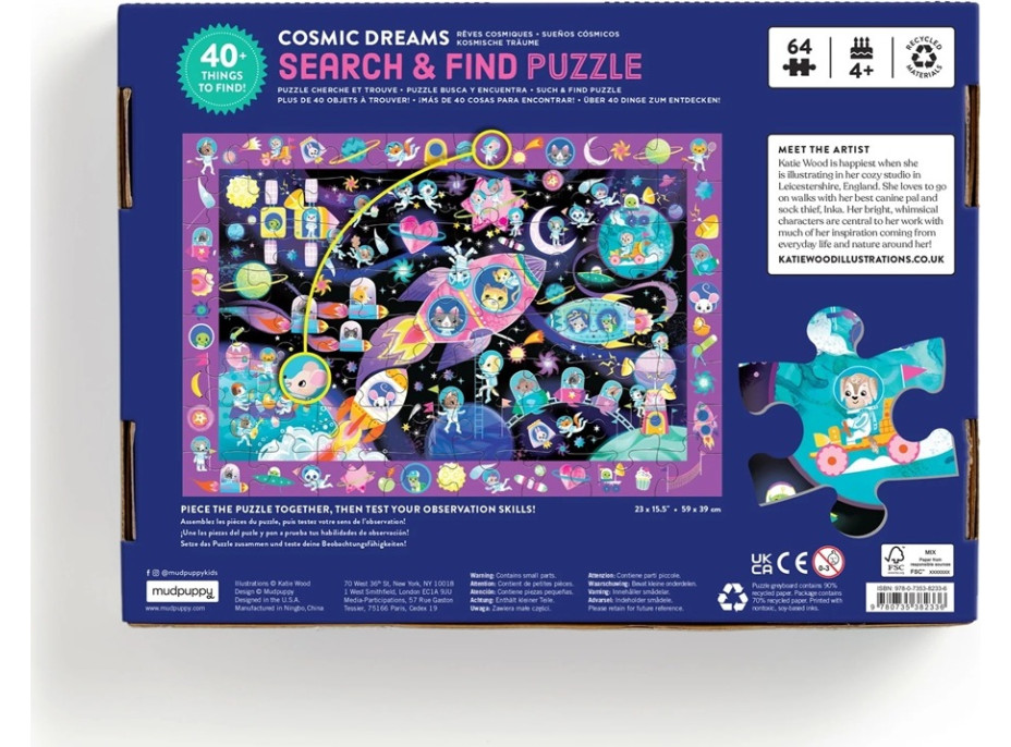 Mudpuppy Puzzle Hledej a najdi Vesmírné sny 64 dílků