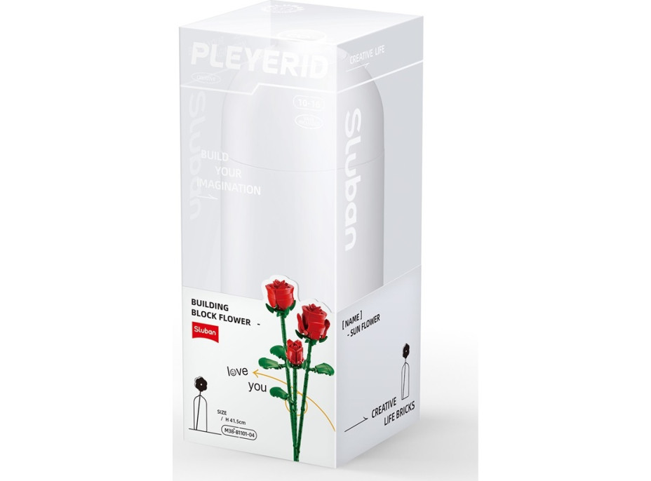 Sluban Flowers M38-B1101-04 Červená růže ve váze