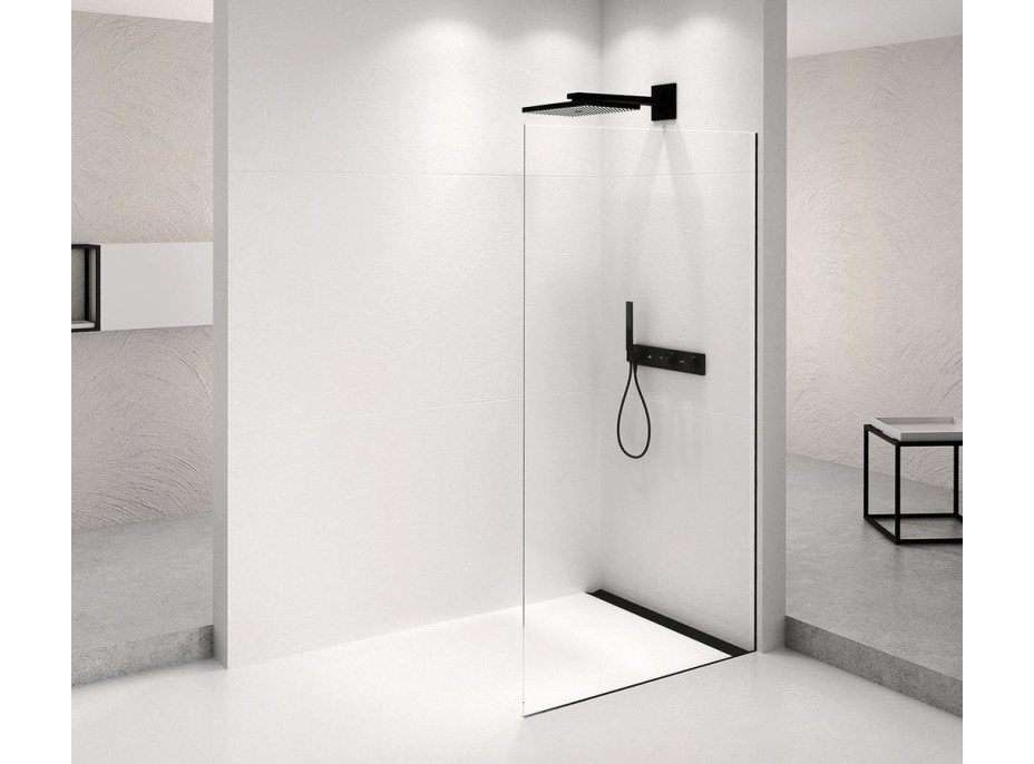Polysan ARCHITEX BLACK MATT sprchová zástěna 1262mm, čiré sklo AXB130CL