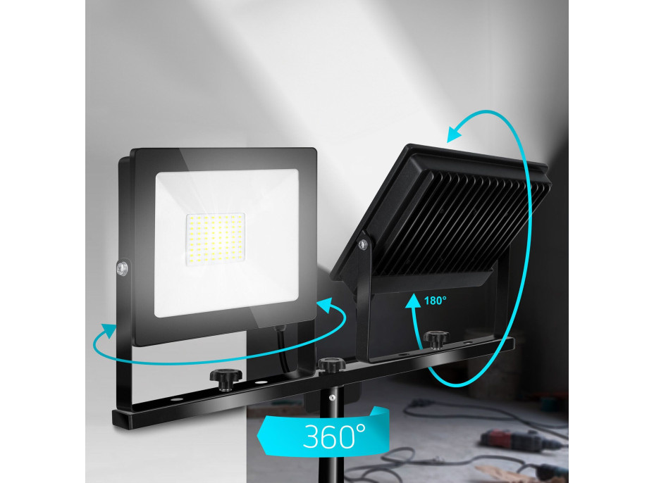 Halogenová LED stavební svítilna na stojanu RSL005-2x50W