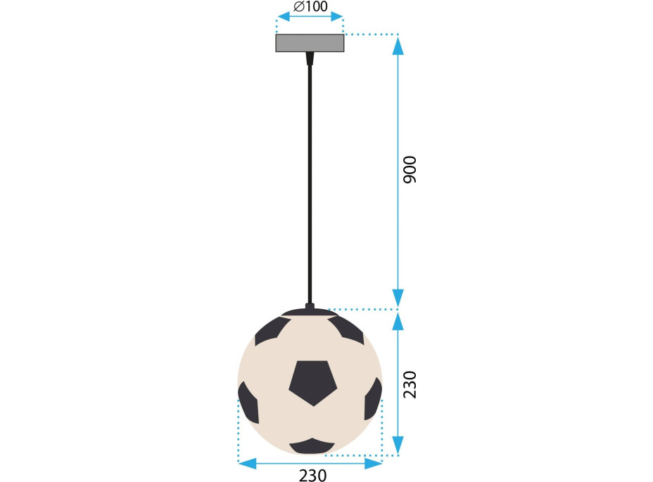 Dětské stropní svítidlo - FOOTBALL