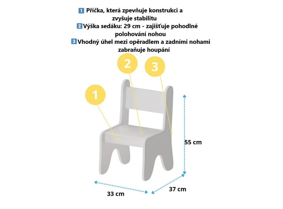 Dětský stolek se šuplíkem a čalouněnou židličkou
