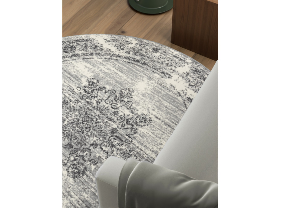 Kusový koberec Gloria Lydia Creme Grey kruh