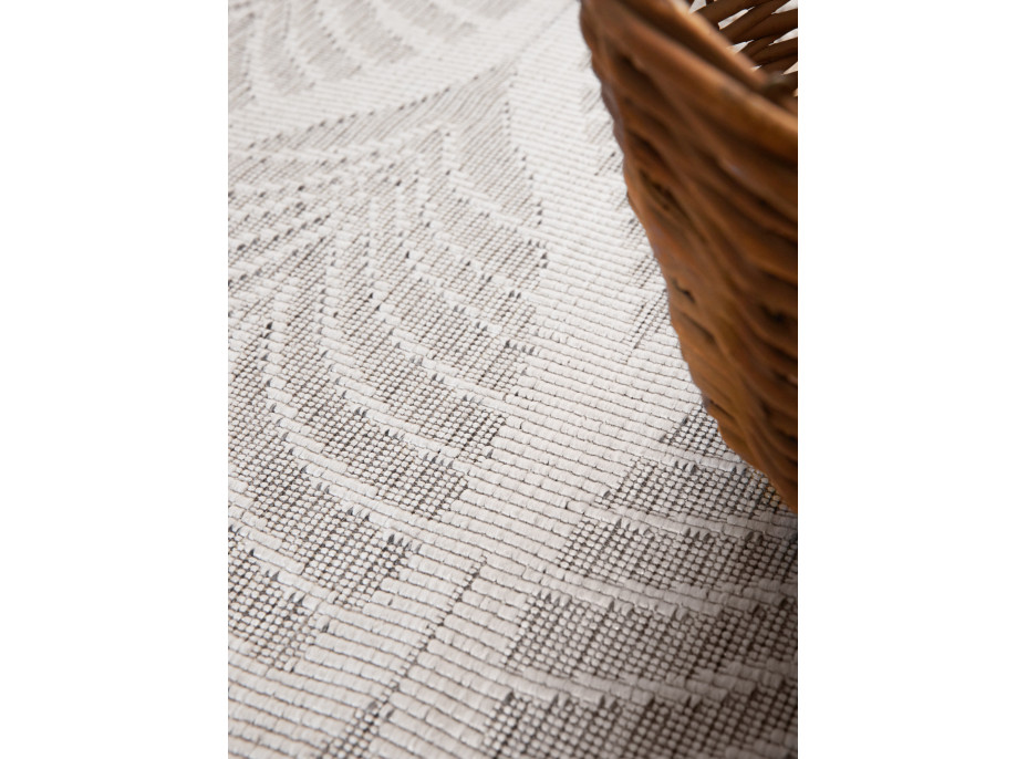Kusový koberec Duet Liora White/Gray kruh - na ven i na doma