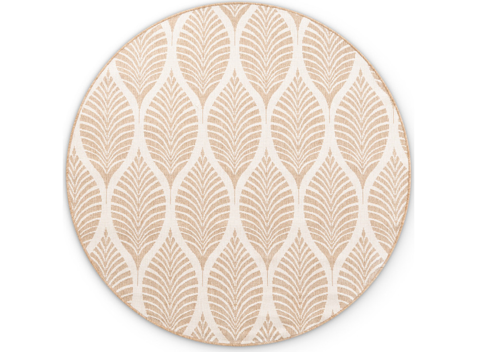 Kusový koberec Duet Liora Beige/White kruh - na ven i na doma