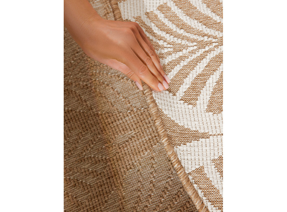 Kusový koberec Duet Liora Beige/White kruh - na ven i na doma