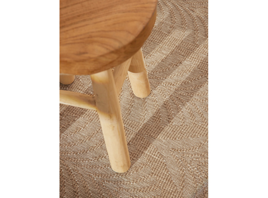 Kusový koberec Duet Liora Beige/White kruh - na ven i na doma