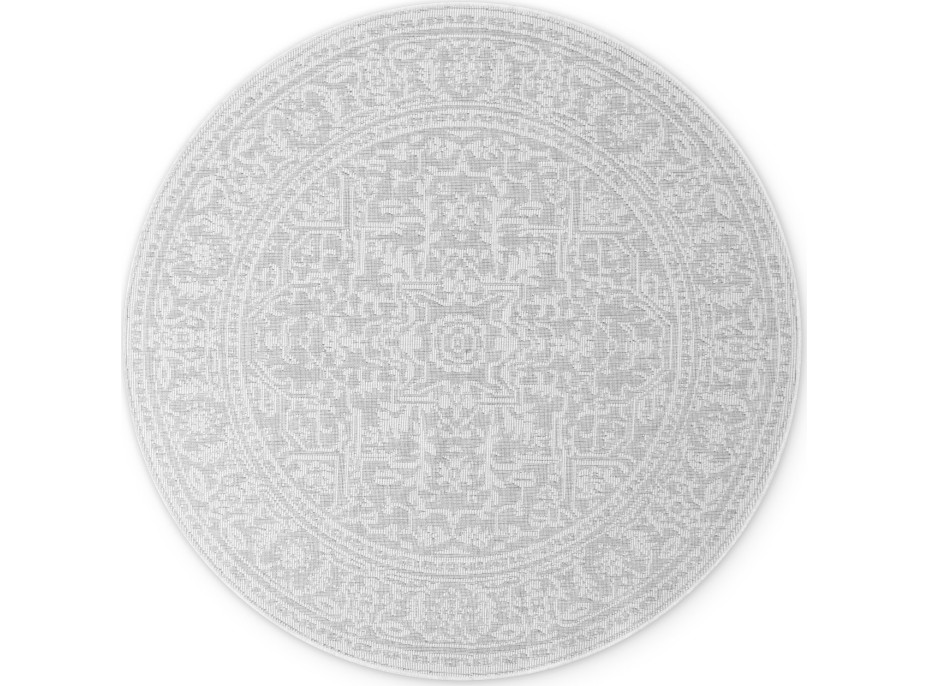 Kusový koberec Duet Kona White/Gray kruh - na ven i na doma