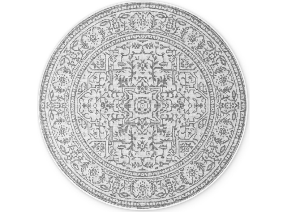 Kusový koberec Duet Kona White/Gray kruh - na ven i na doma