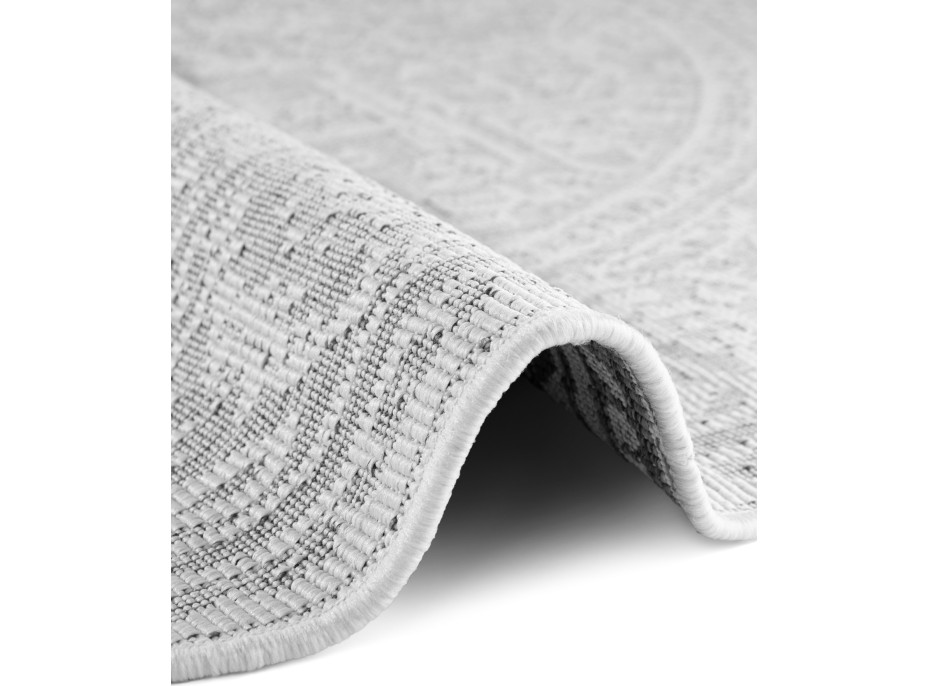 Kusový koberec Duet Kona White/Gray kruh - na ven i na doma