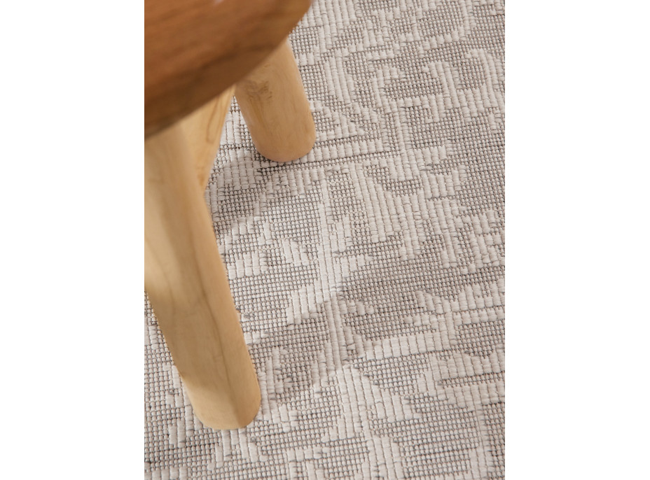 Kusový koberec Duet Kona White/Gray kruh - na ven i na doma