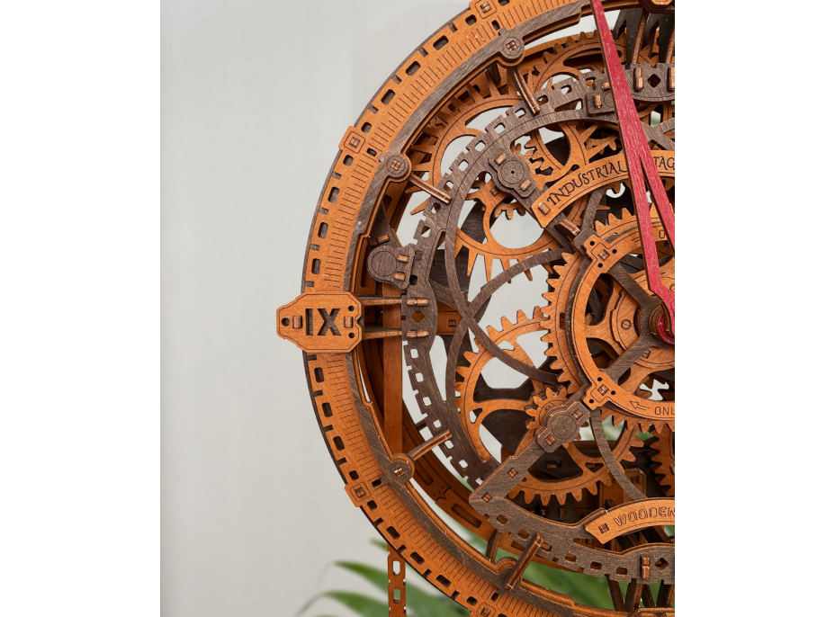 WOODEN CITY 3D puzzle Industriální nástěnné hodiny 421 dílů