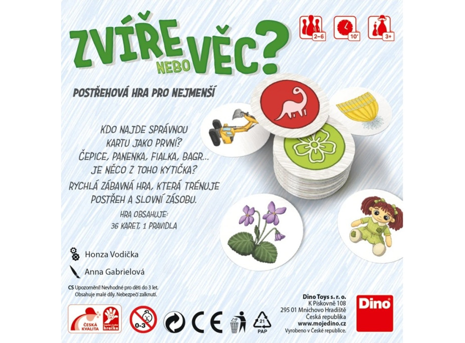 Dino Cestovní hra Zvíře nebo věc?