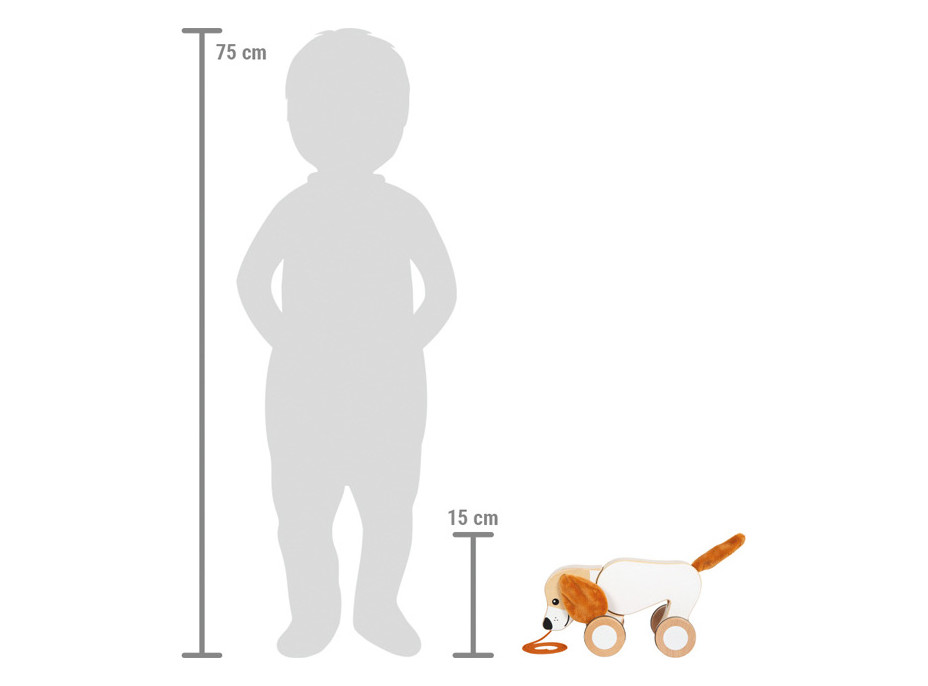 small foot Dřevěná tahací hračka Pejsek se šustivými oušky